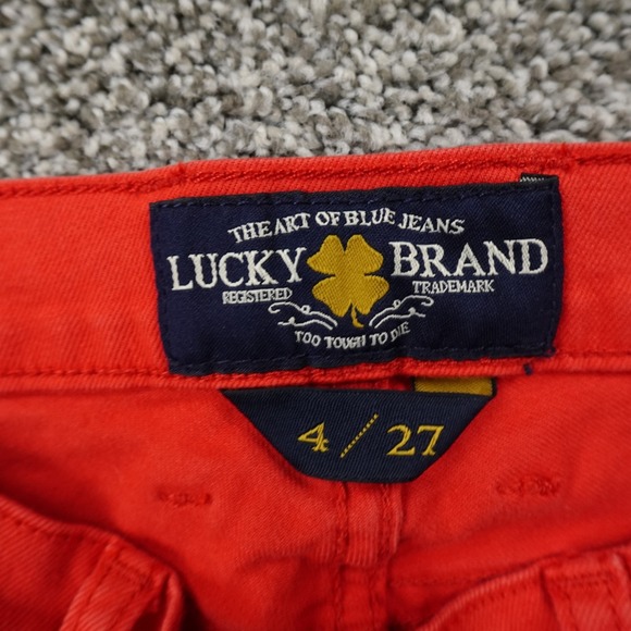 Lucky Brand Jeans Women 4 Orange Denim Pants Low Rise Charlie Capri Stretch Flex - Picture 7 of 13